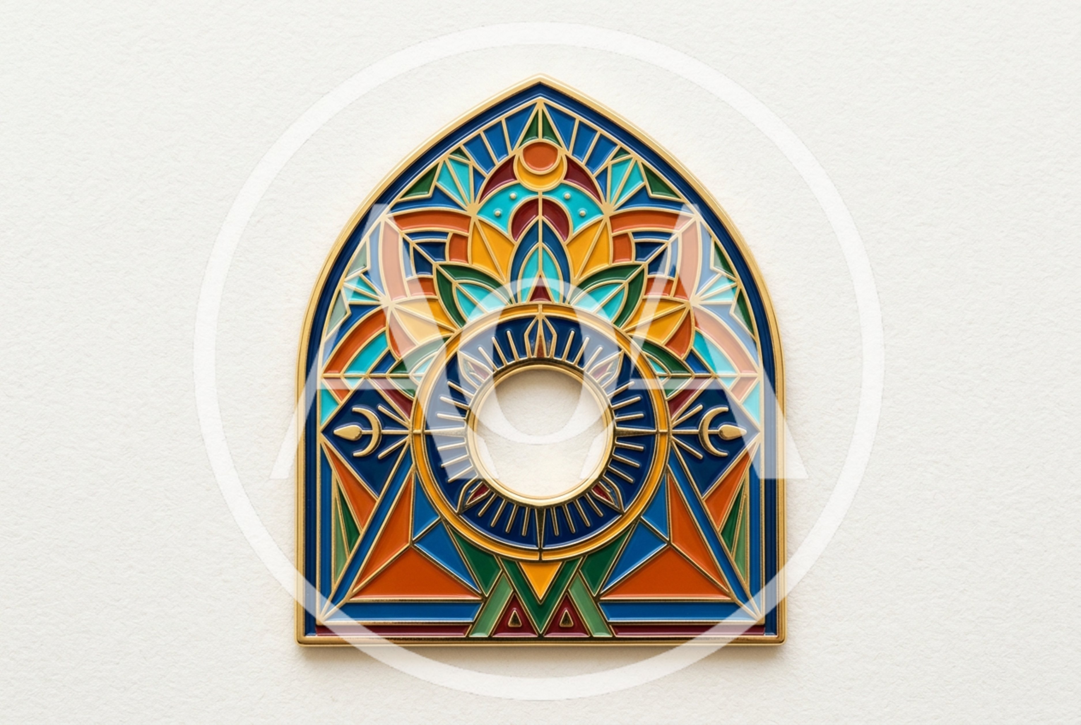 Stained Glass Style Decorative Metal Enamel Pin