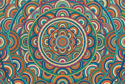 Intricate Colorful Geometric Mandala Pattern Background