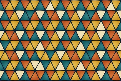 Geometric Pattern Of Colorful Triangles In Retro Style