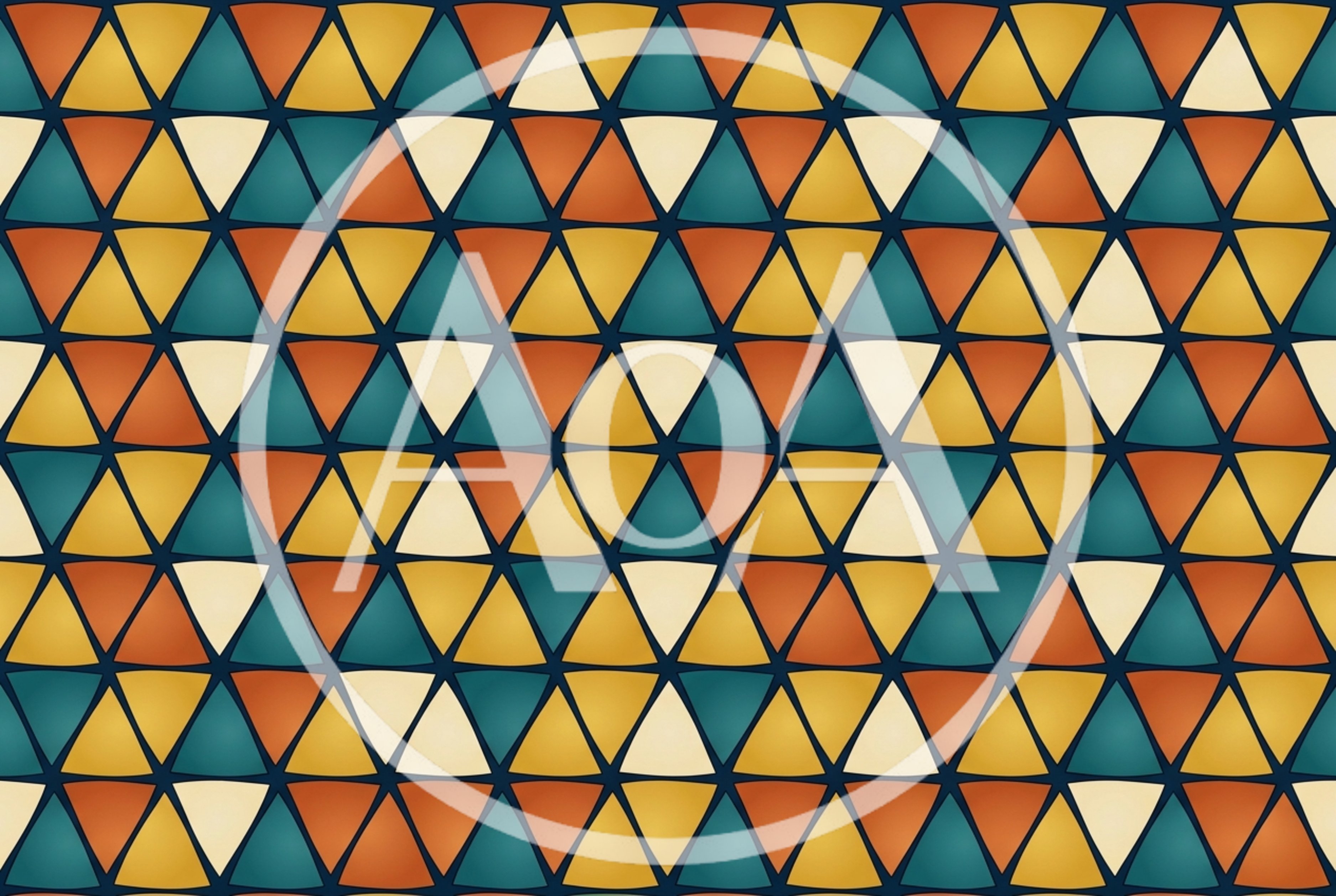 Geometric Pattern Of Colorful Triangles In Retro Style