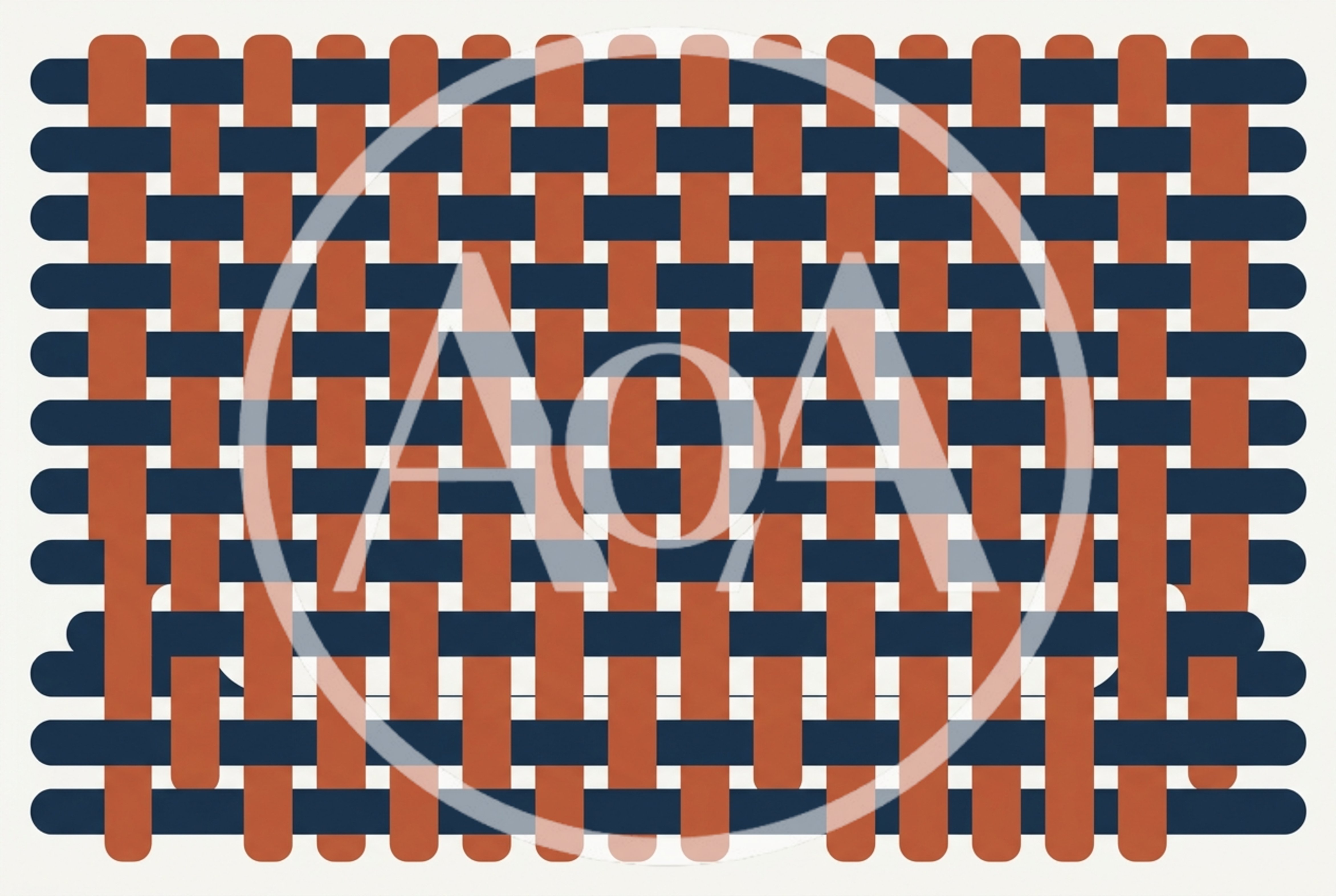 Abstract Woven Pattern With Interlocking Blue And Orange Strips