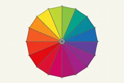 Top View Of A Colorful Rainbow Umbrella