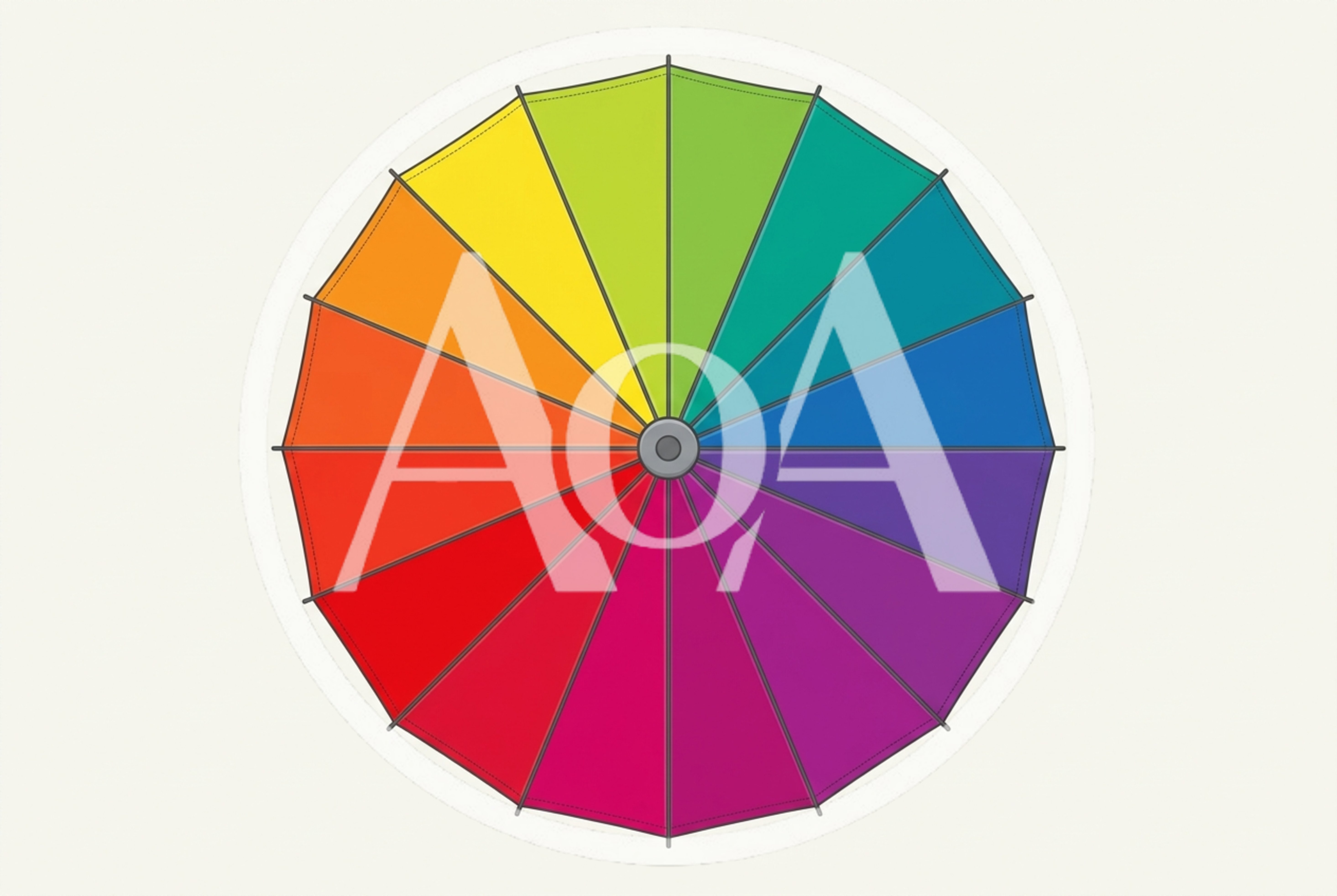 Top View Of A Colorful Rainbow Umbrella