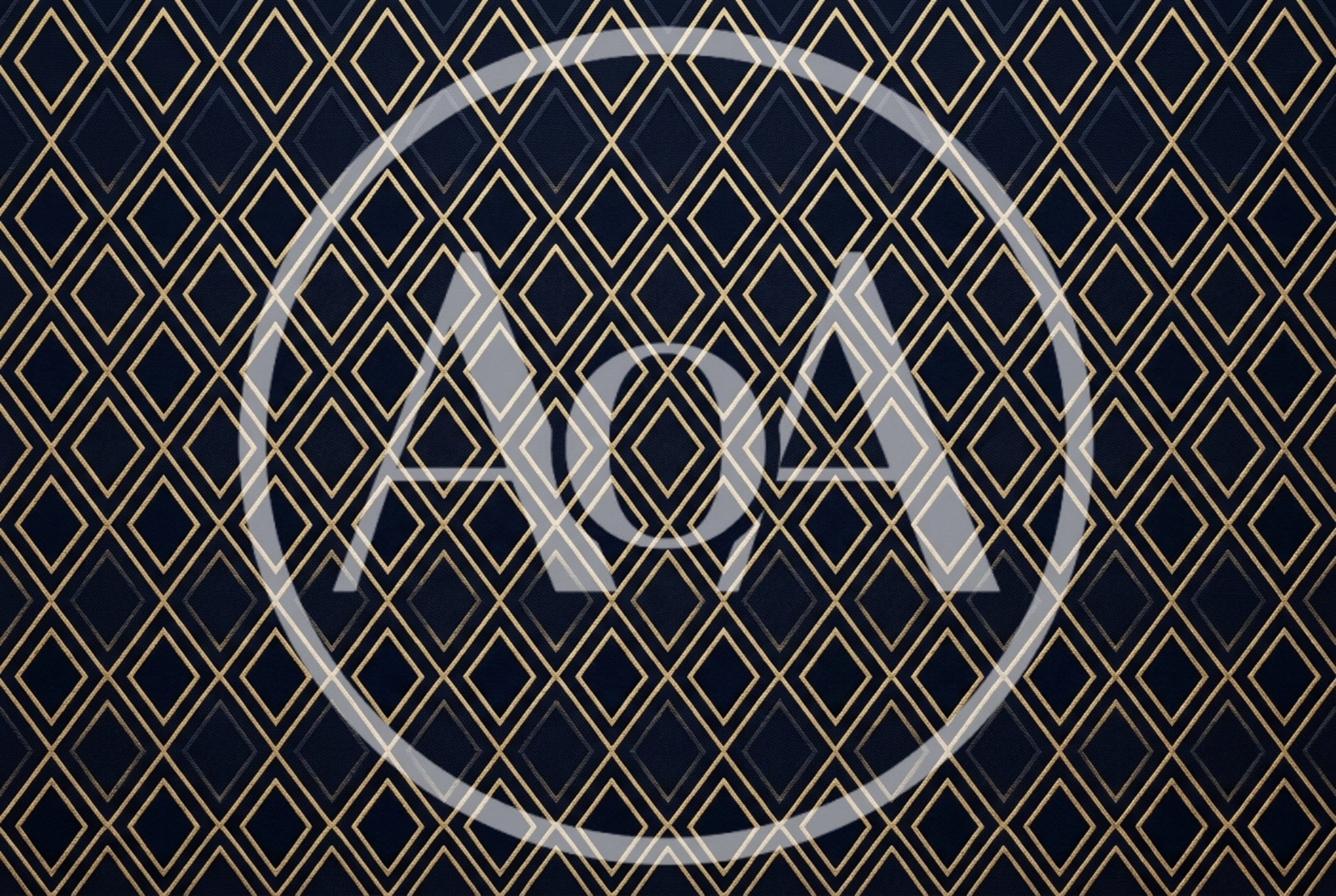 Gold Geometric Diamond Pattern On Dark Blue Background