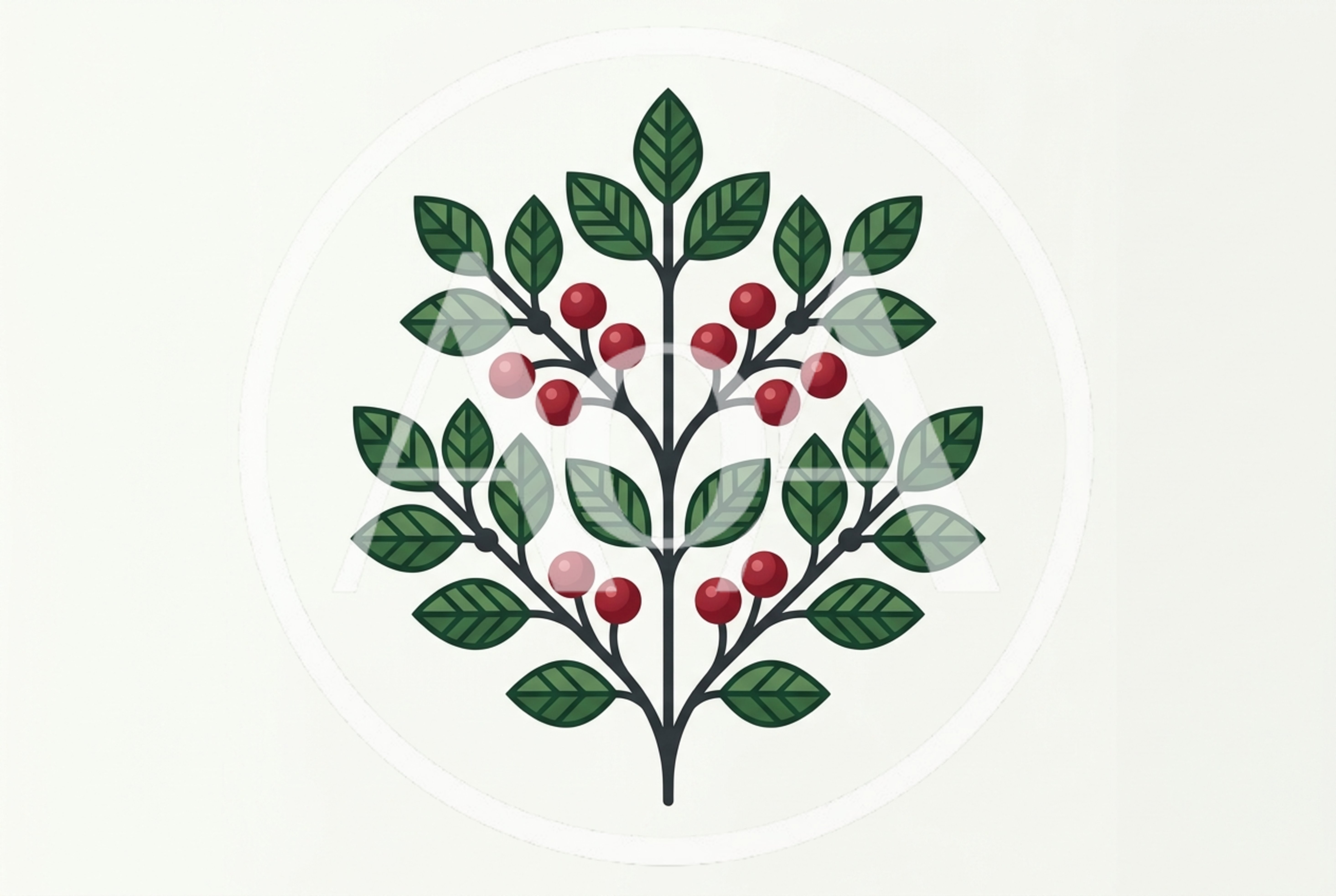 Minimalist Botanical Illustration Of A Coffee Plant