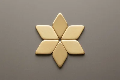 Gold Geometric Star Shape On Grey Background