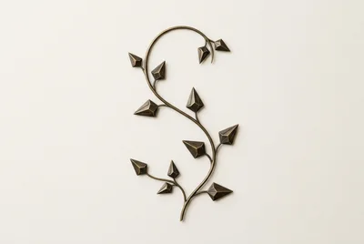 Minimalist Bronze Metal Vine Wall Art Sculpture