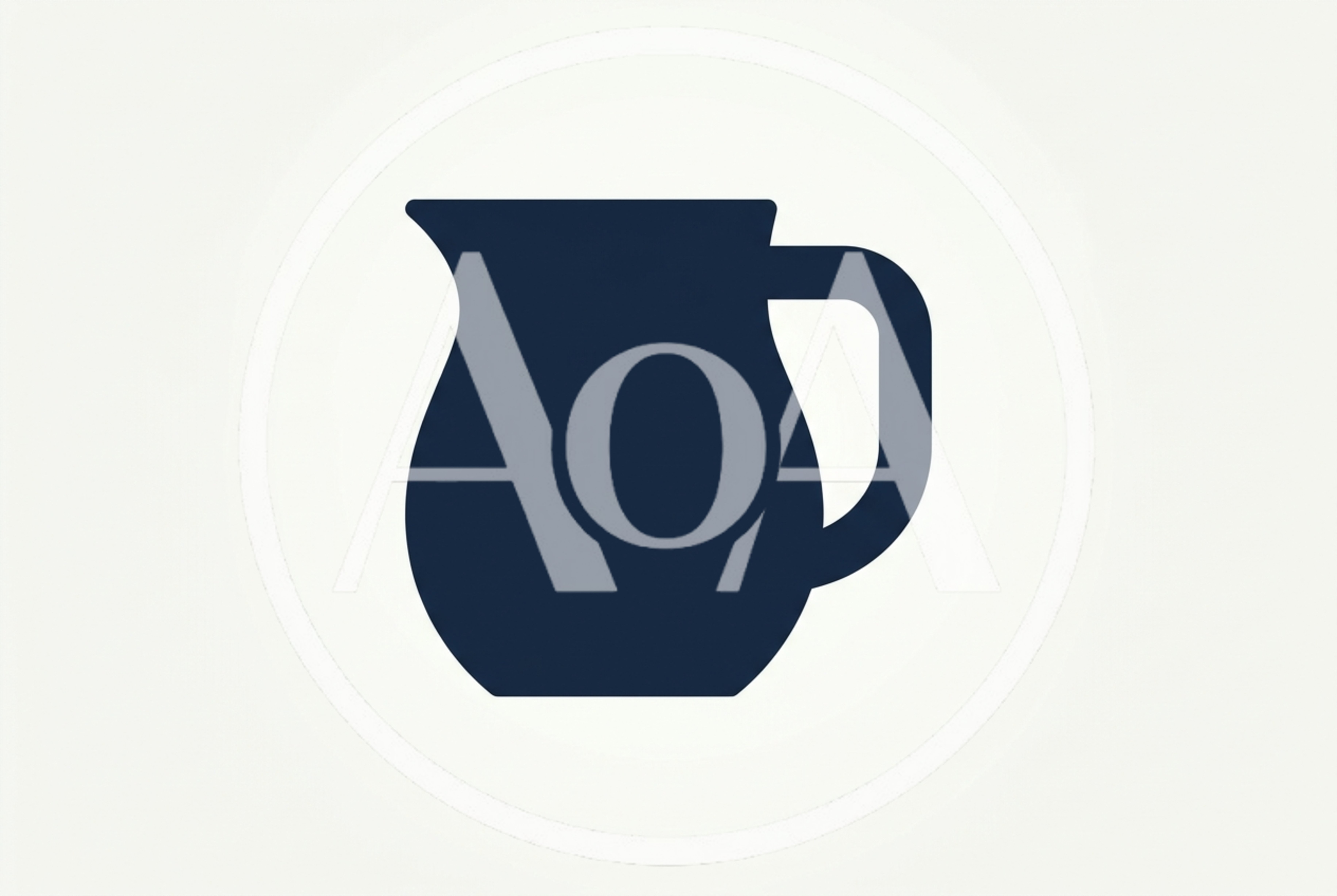 Minimalist Dark Blue Pitcher Icon On White Background
