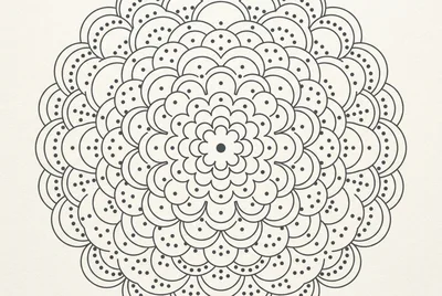 Intricate Circular Mandala Pattern Line Art Illustration