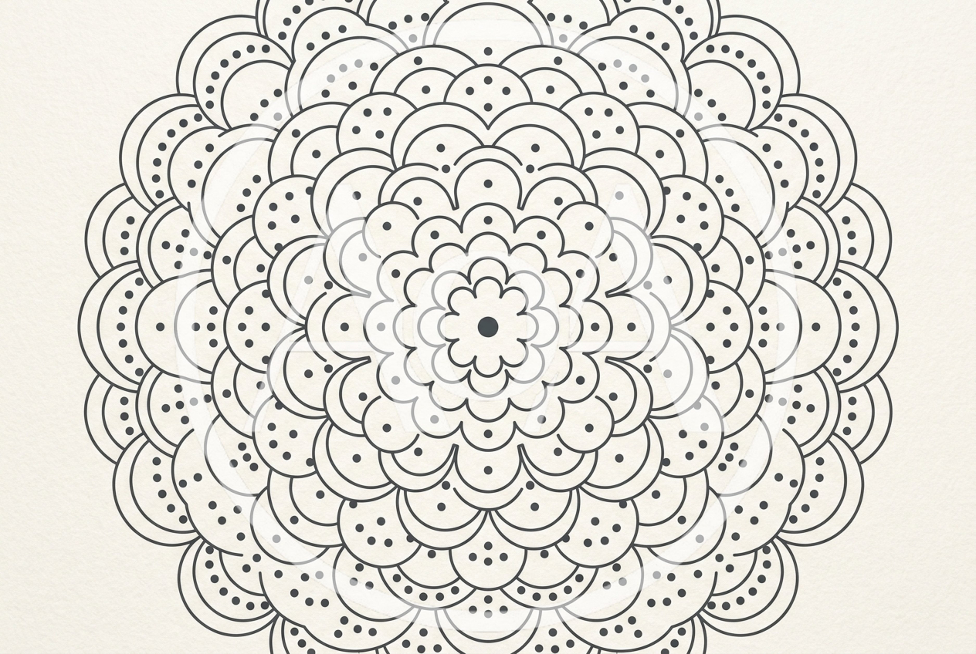 Intricate Circular Mandala Pattern Line Art Illustration