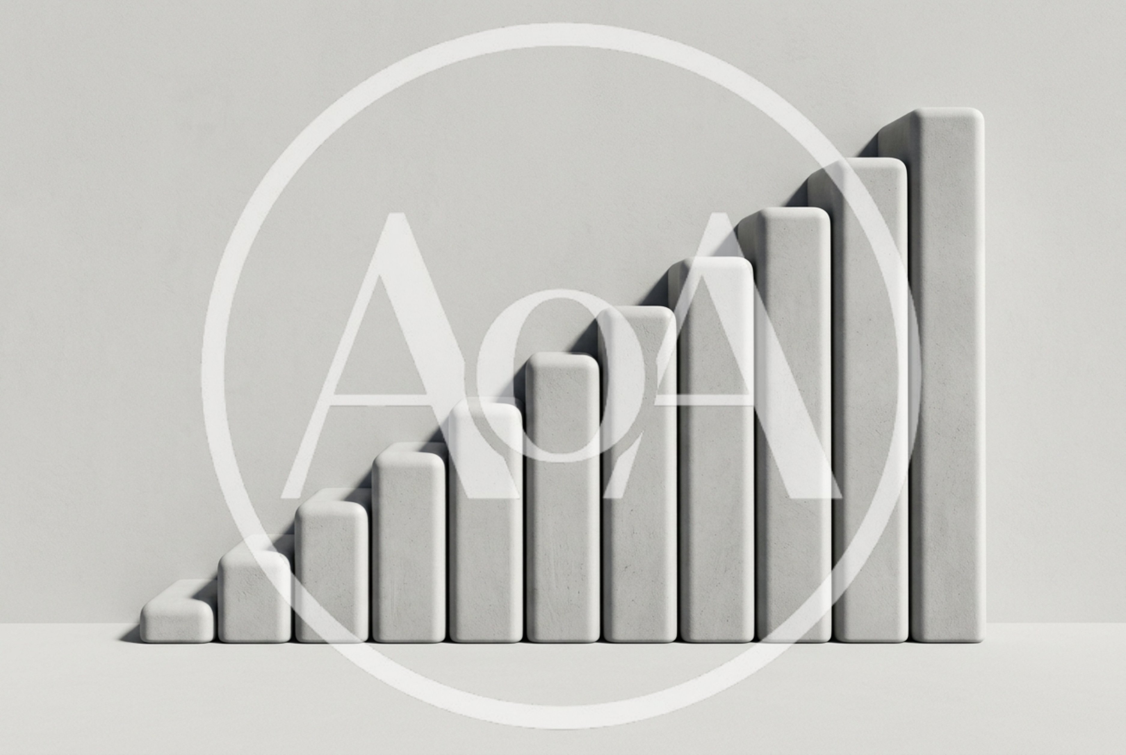 Minimalist Concrete Bar Chart Rising Staircase