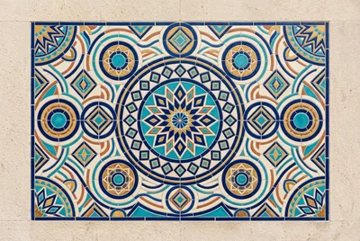 Intricate Geometric Islamic Tile Mosaic Pattern