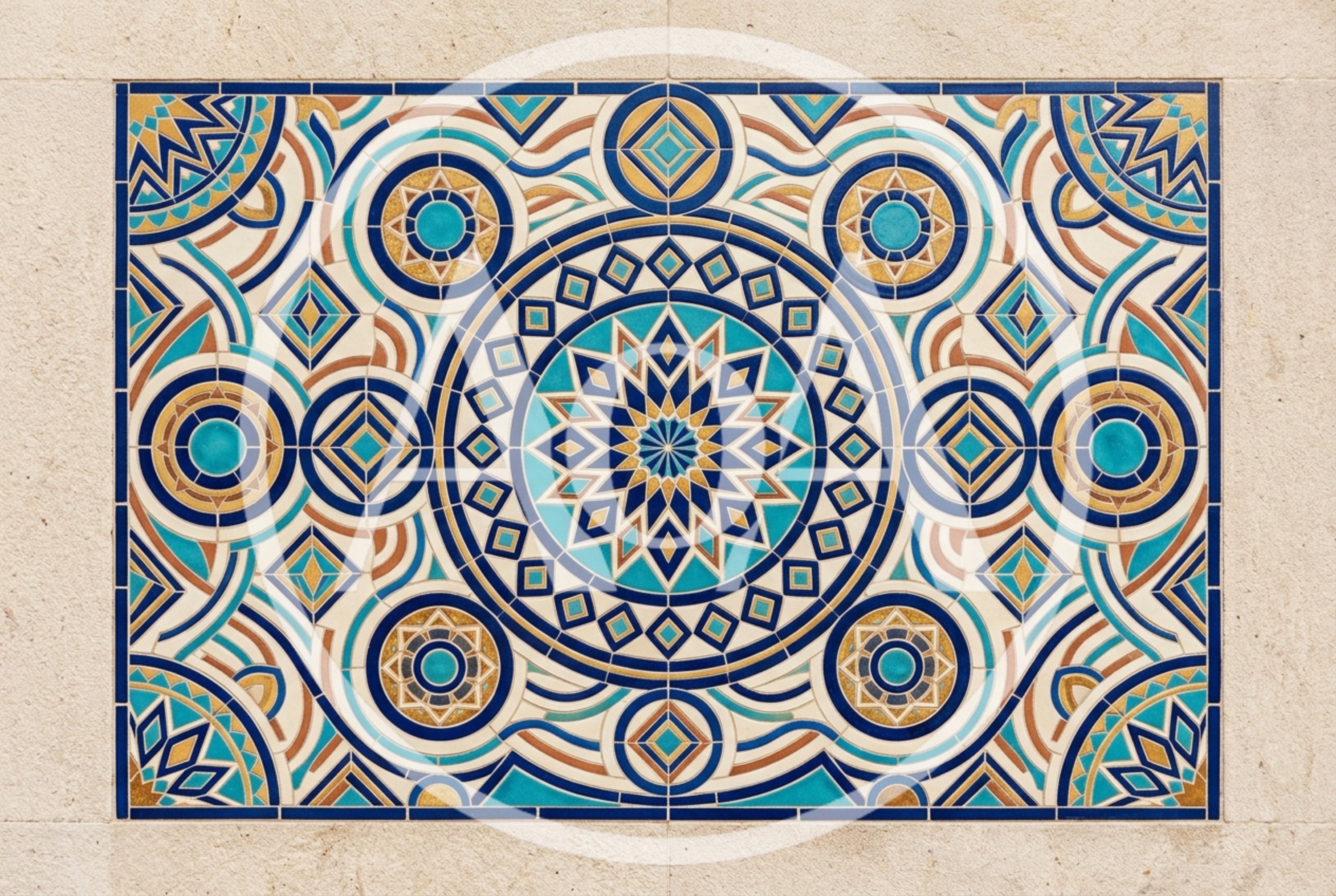 Intricate Geometric Islamic Tile Mosaic Pattern