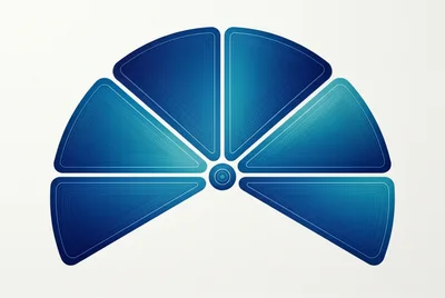Abstract Blue Geometric Semicircle Graphic Design