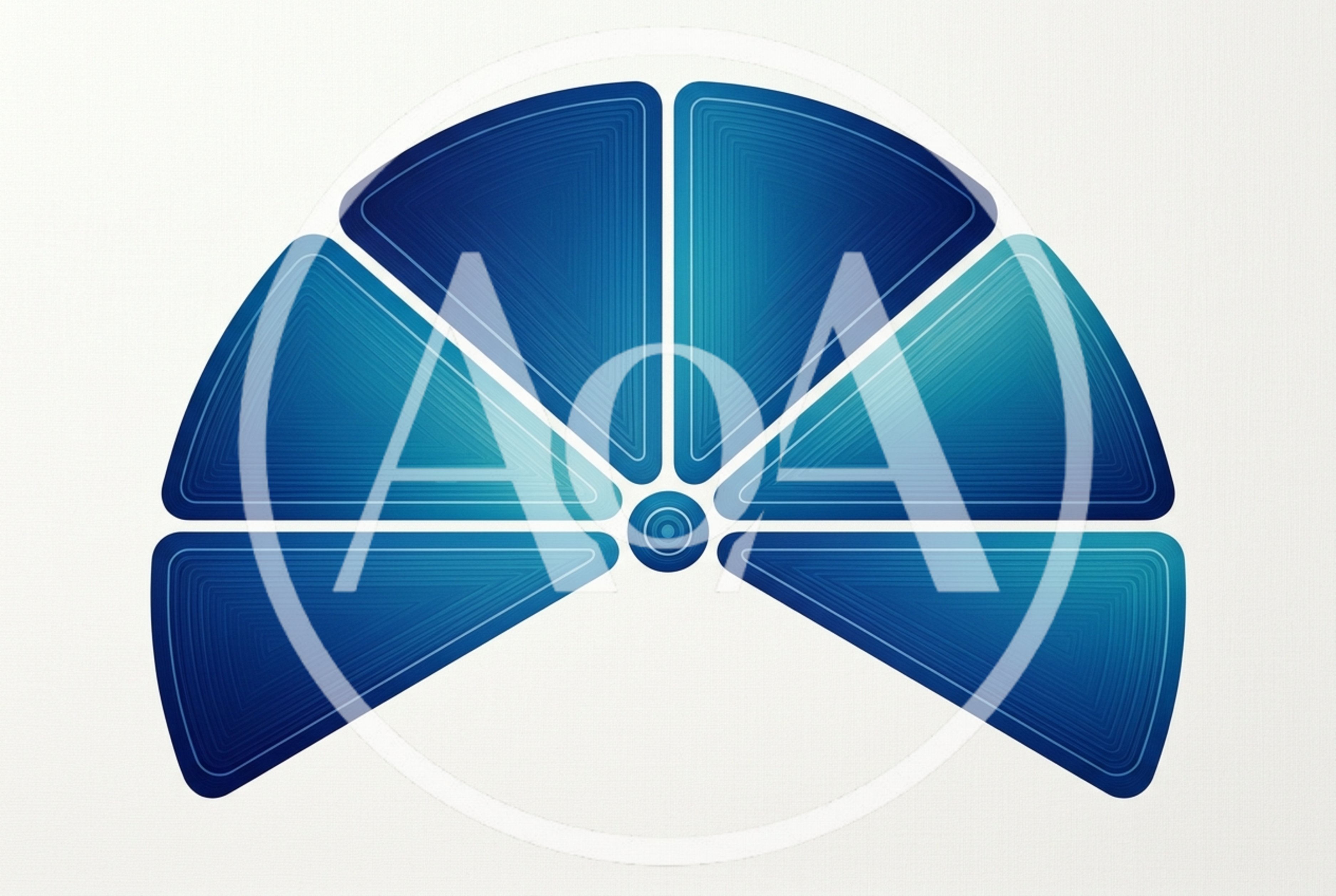 Abstract Blue Geometric Semicircle Graphic Design