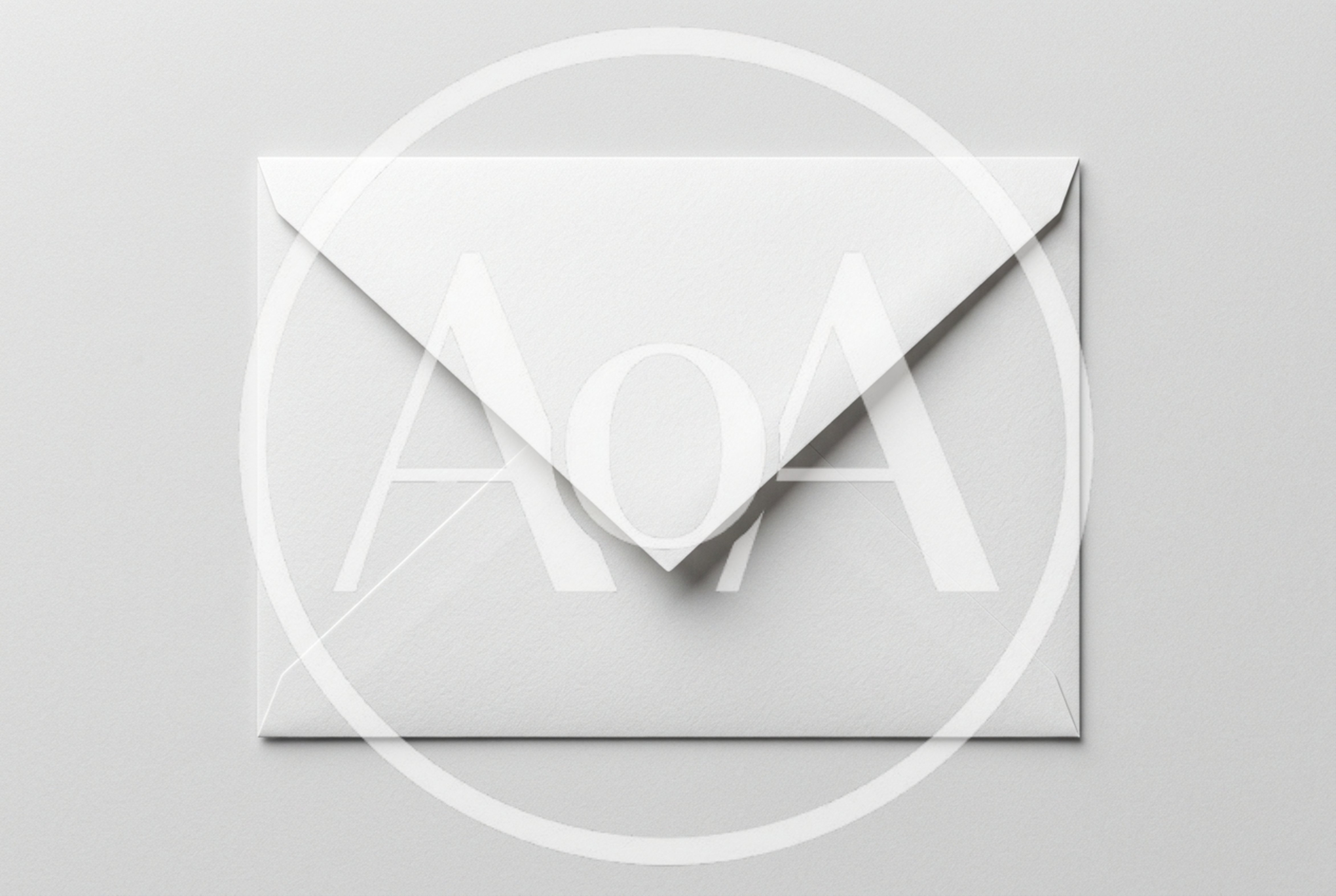 White Paper Envelope Mockup On Plain Background