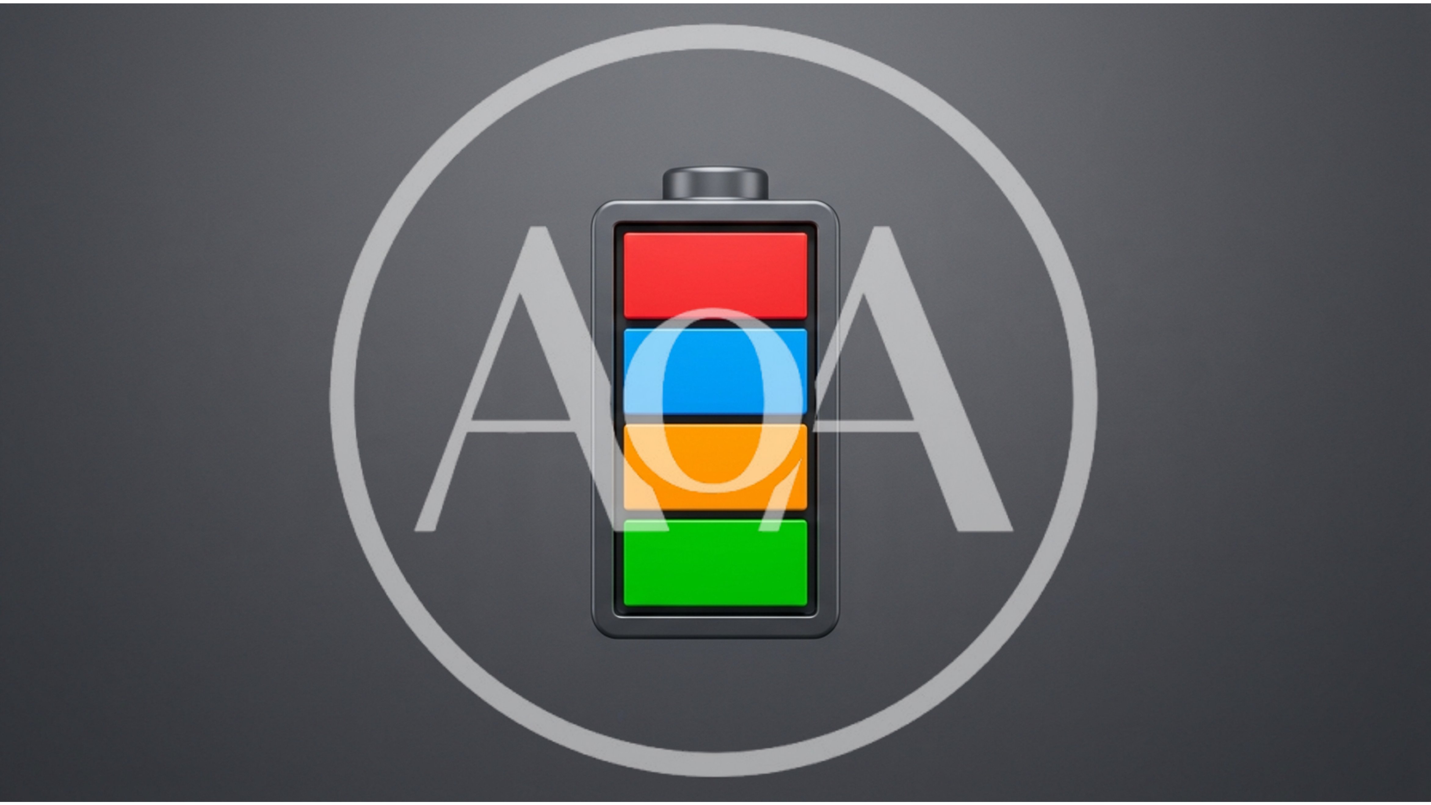 3D Battery Icon With Four Colored Charge Segments