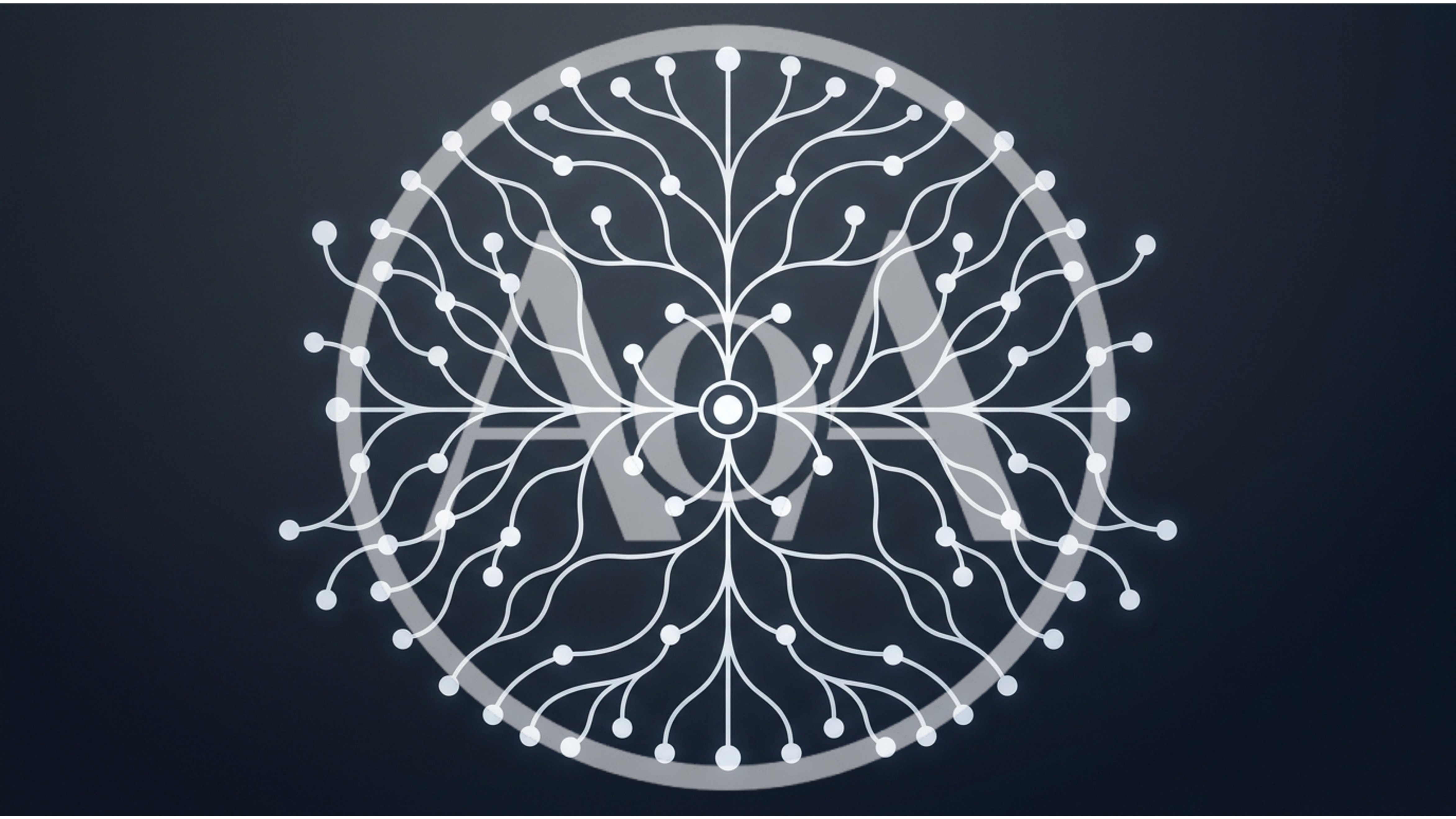 Abstract Digital Network Tree With Glowing Nodes
