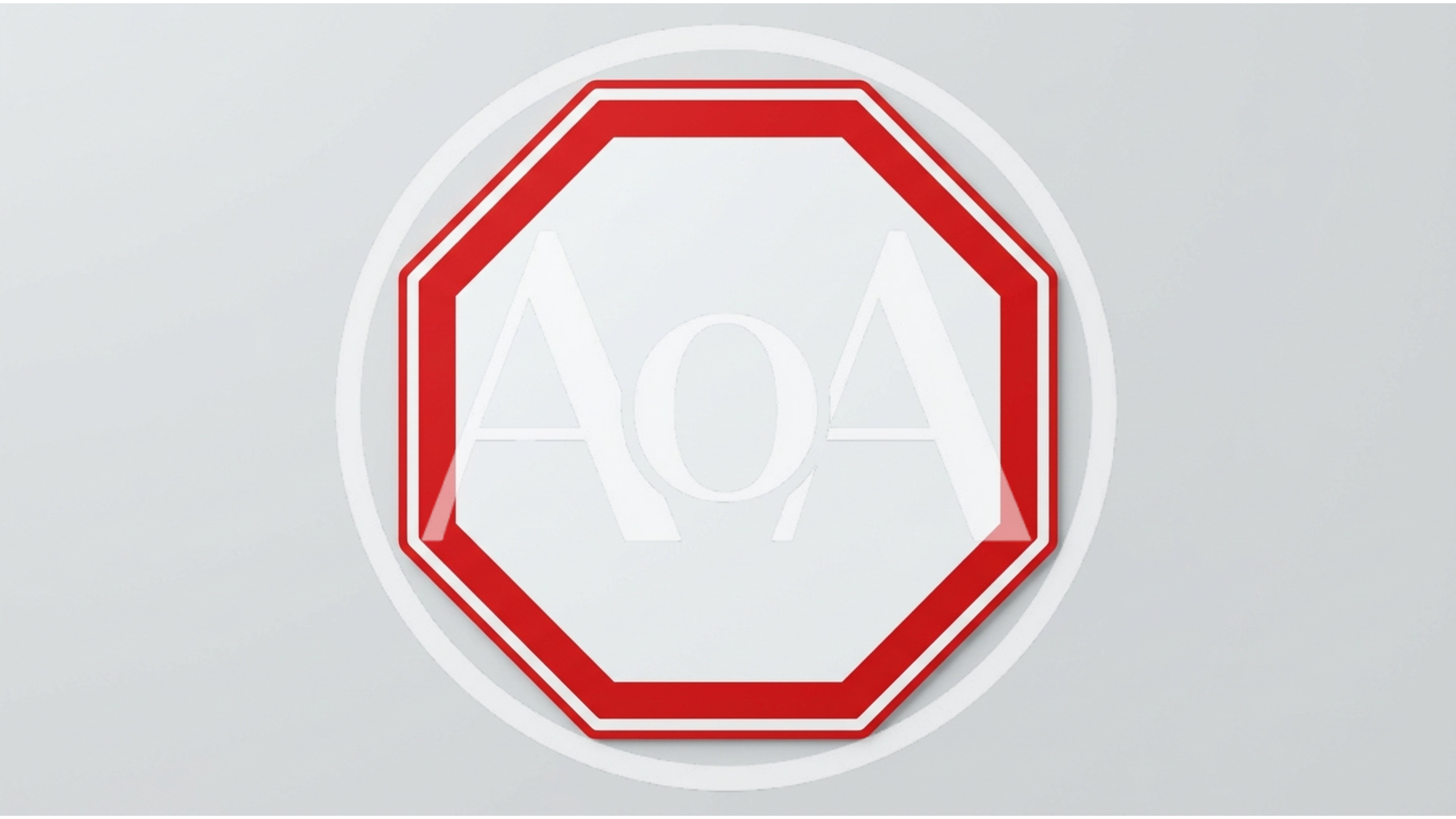 Blank Red And White Octagonal Traffic Sign