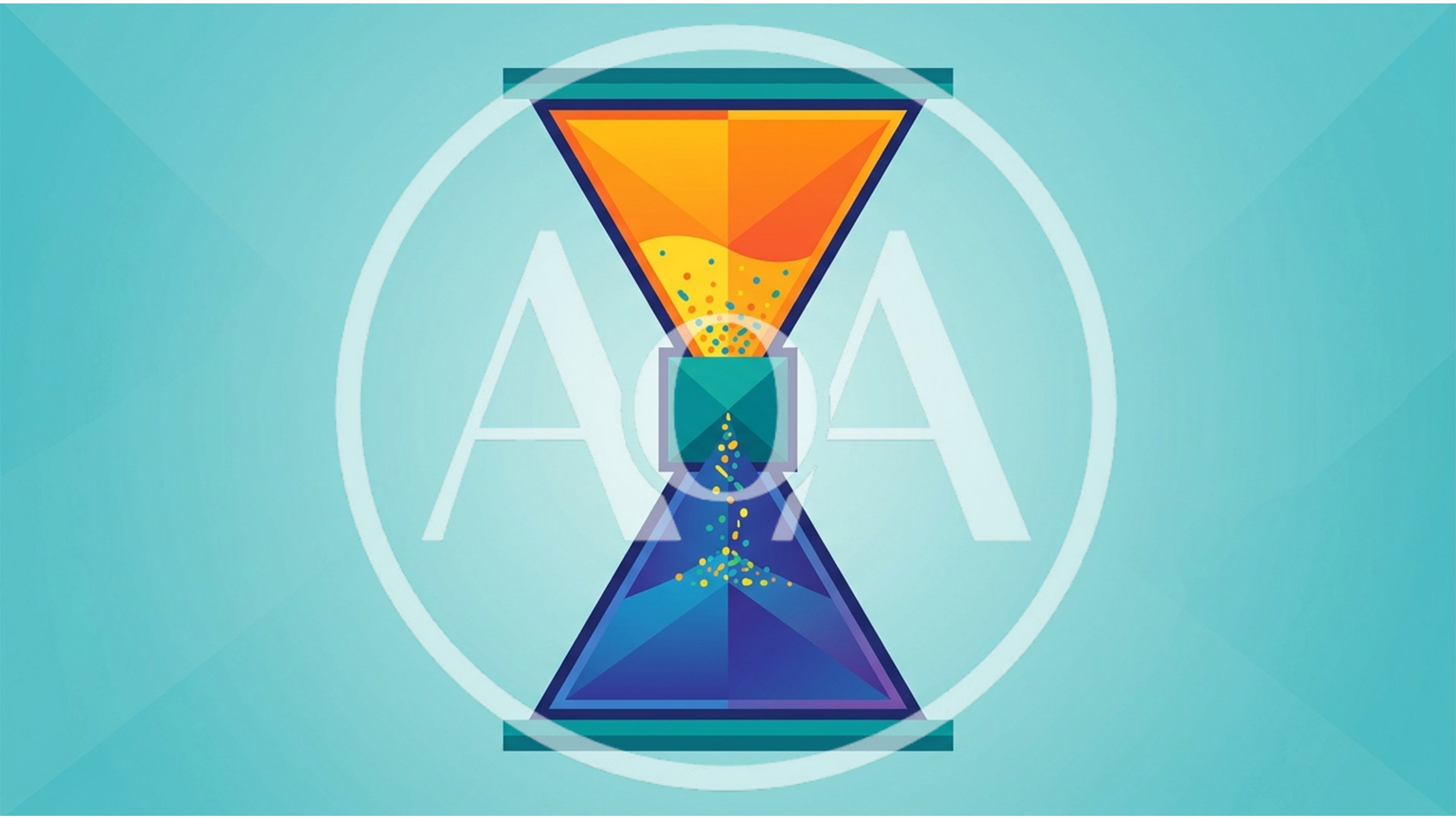 Stylized Digital Hourglass With Falling Sand Particles