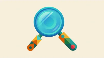 Stylized Magnifying Glass With Geometric Patterned Handles