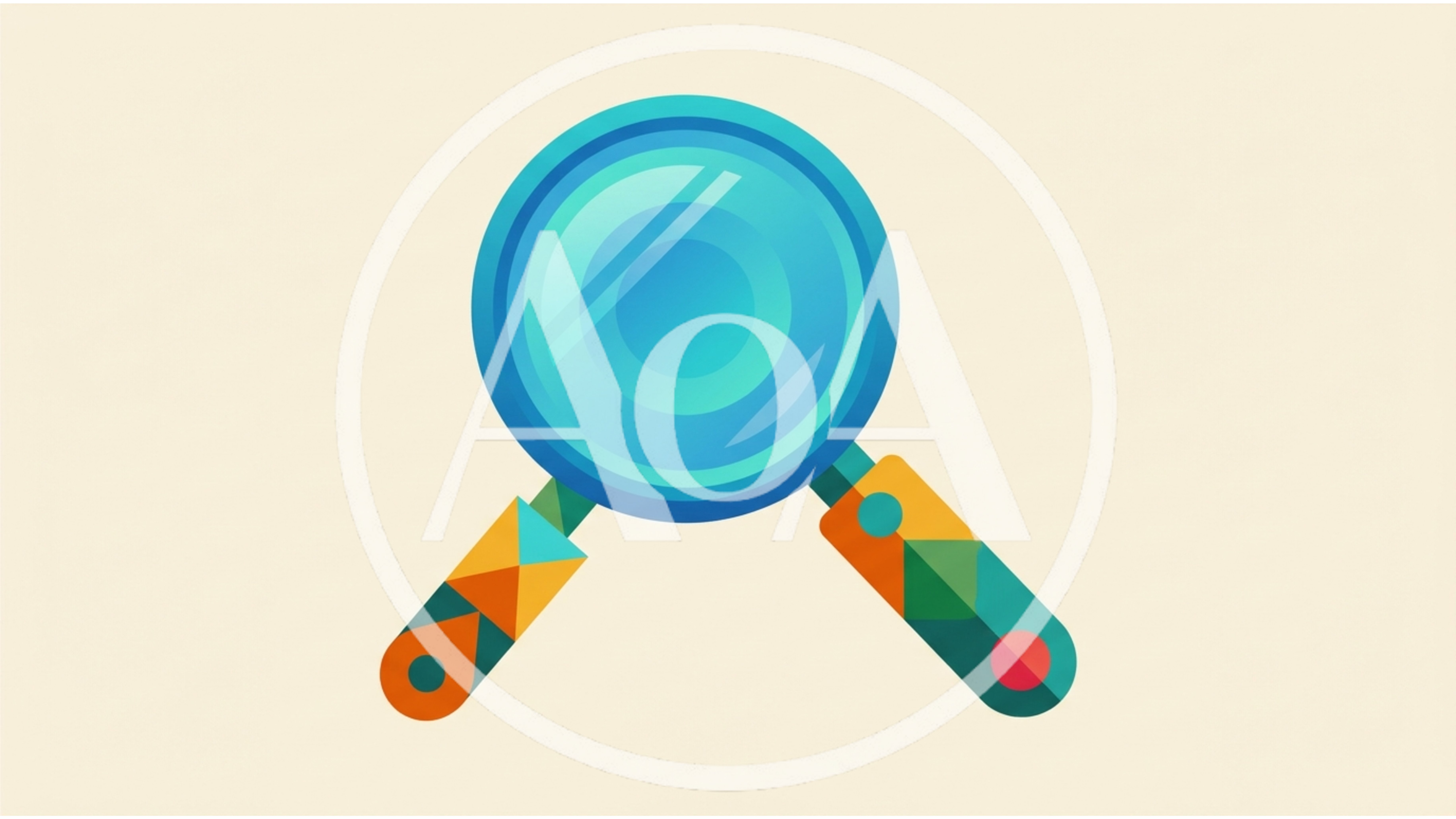 Stylized Magnifying Glass With Geometric Patterned Handles