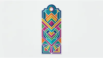 Art Deco Style Geometric Bookmark Design
