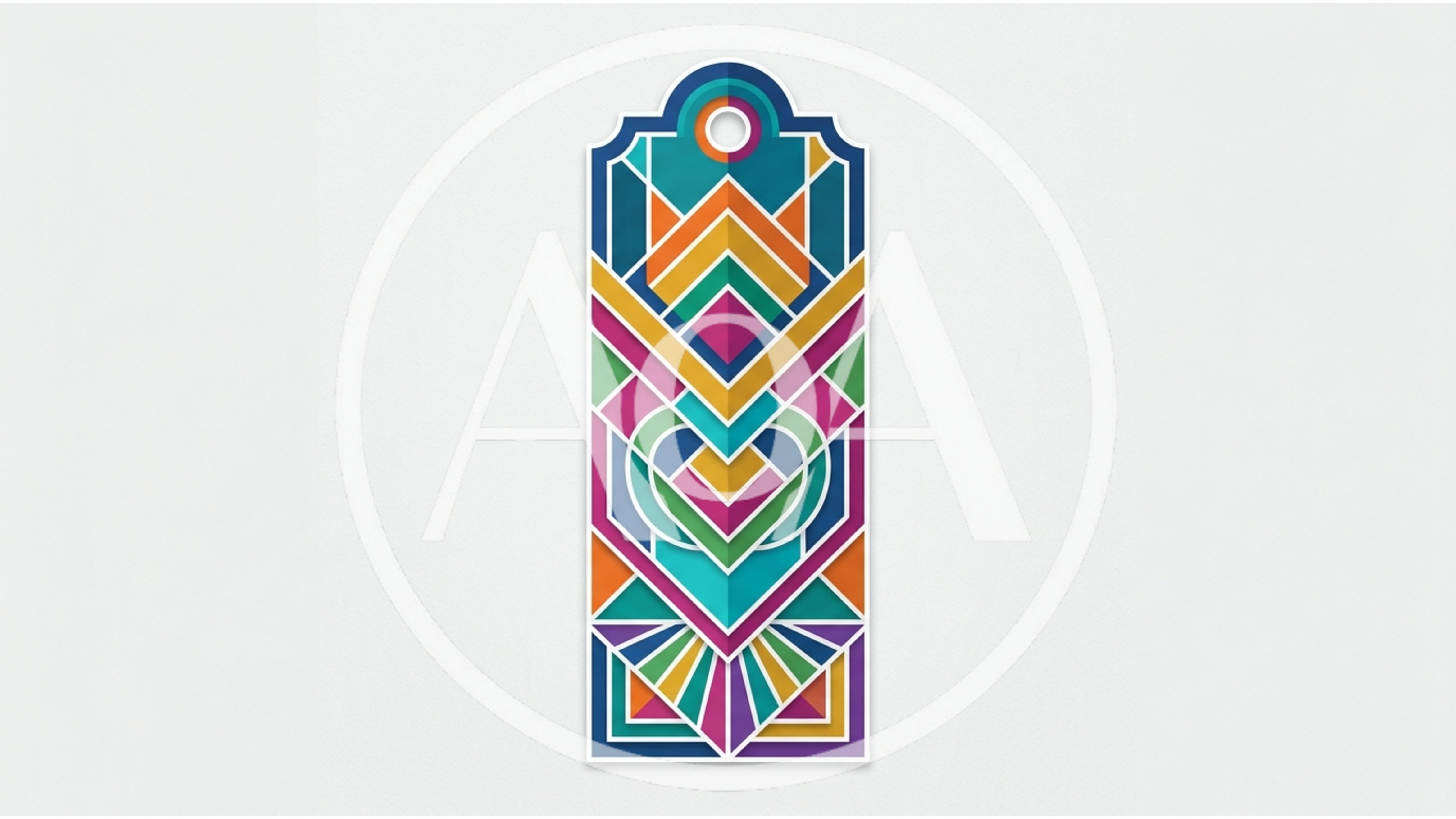 Art Deco Style Geometric Bookmark Design