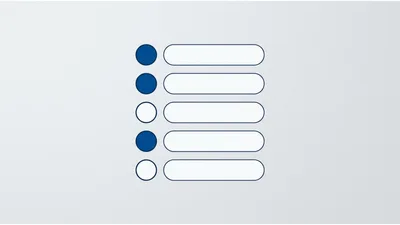 Five Item Checklist With Blue Bullet Points