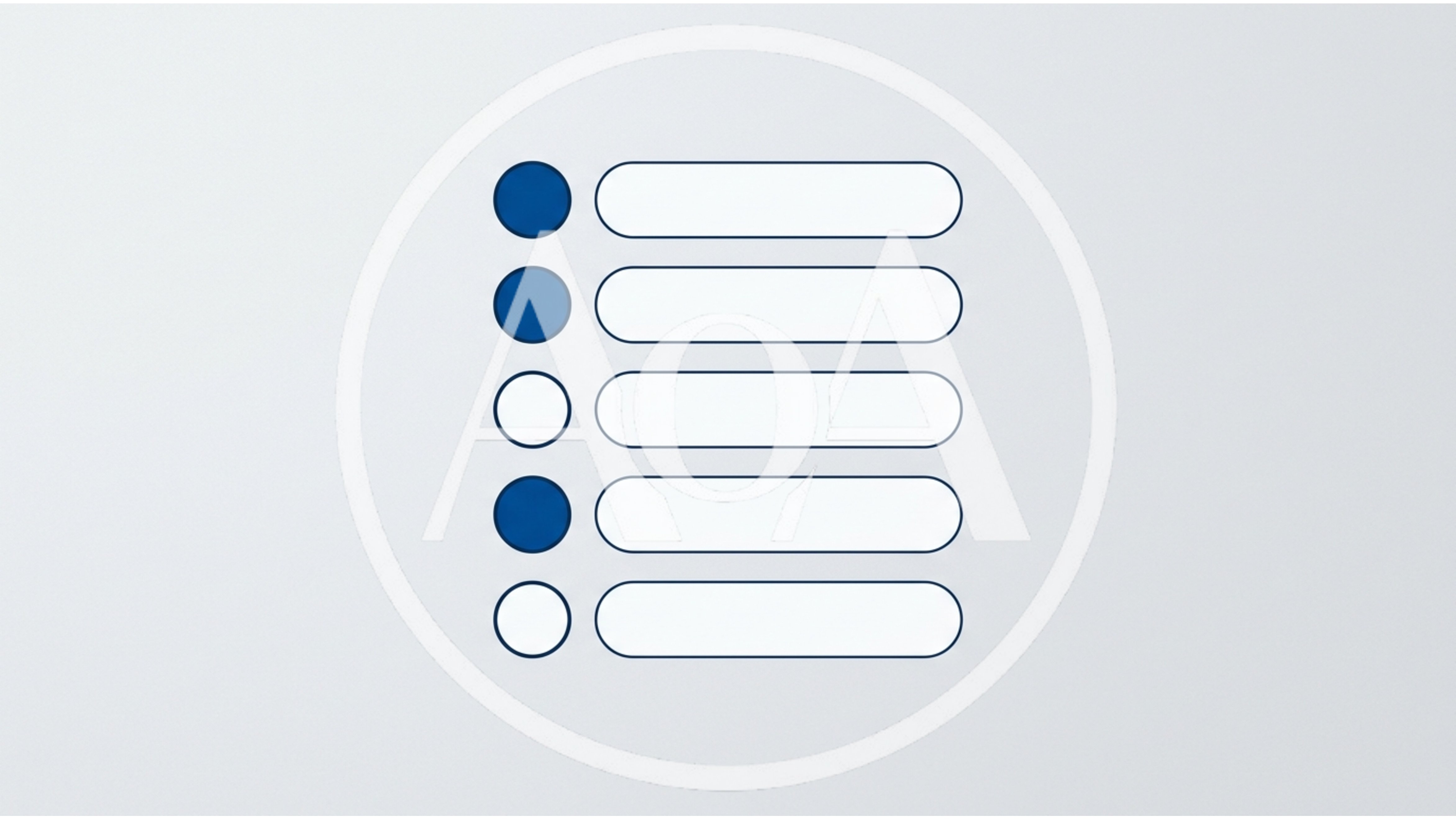 Five Item Checklist With Blue Bullet Points
