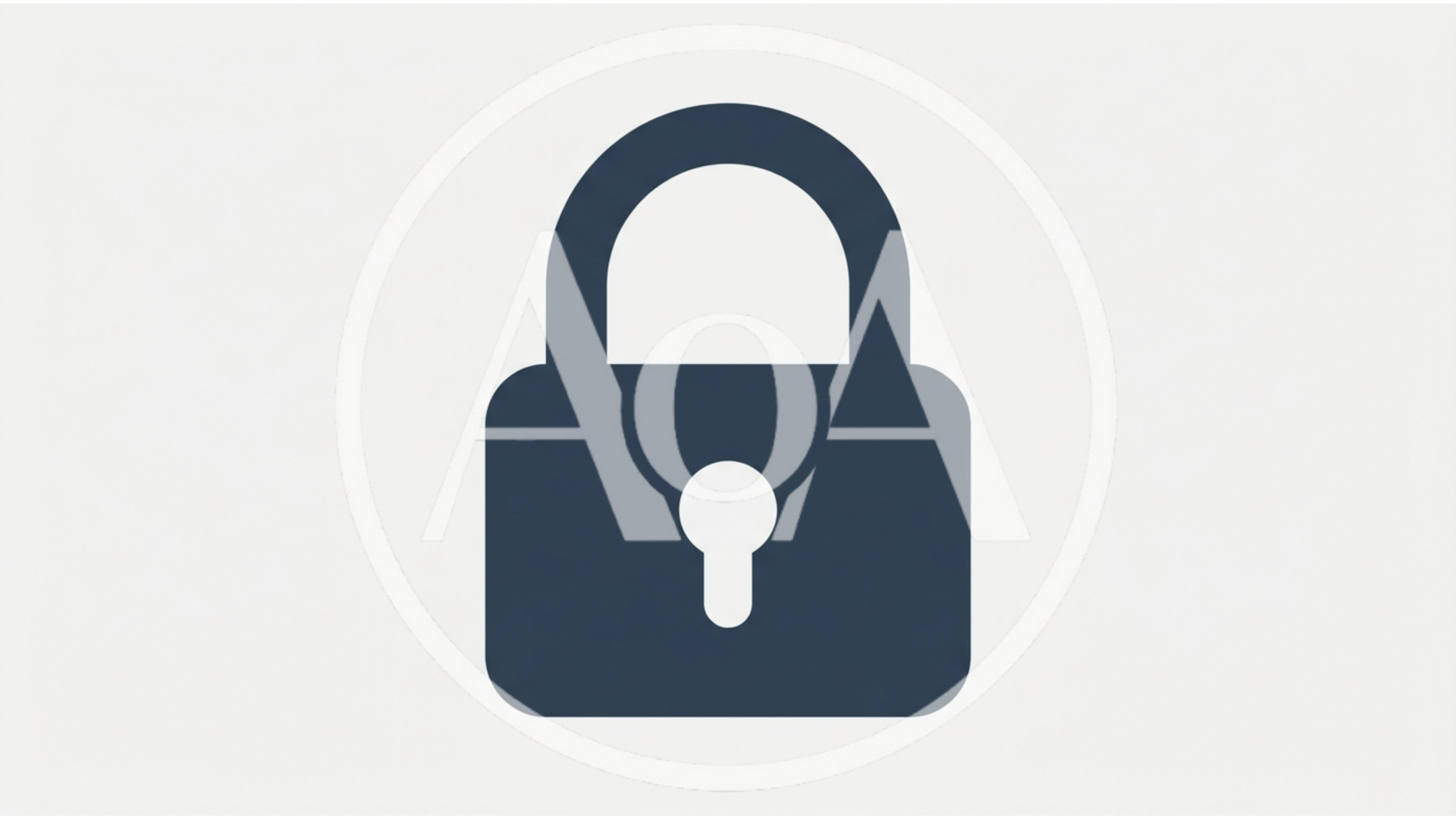 Minimalist Dark Blue Padlock Icon On Light Background