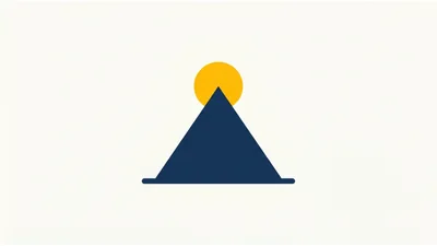 Minimalist Graphic Illustration Of A Mountain And Sun