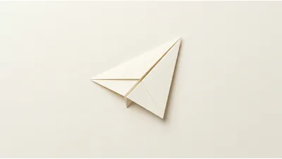 Minimalist Paper Airplane On Textured Off White Background