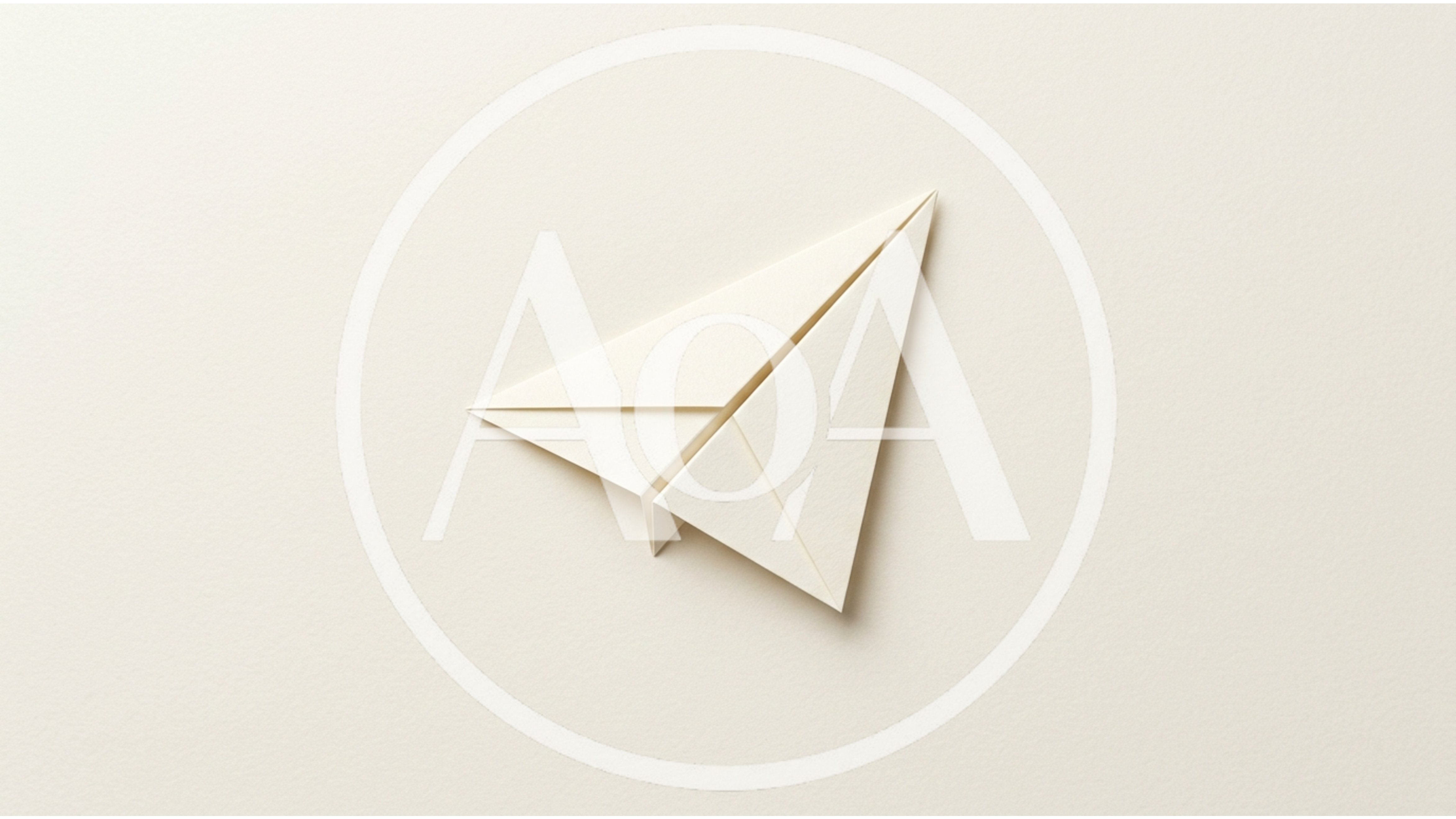 Minimalist Paper Airplane On Textured Off White Background