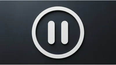 White Pause Icon On Dark Textured Background