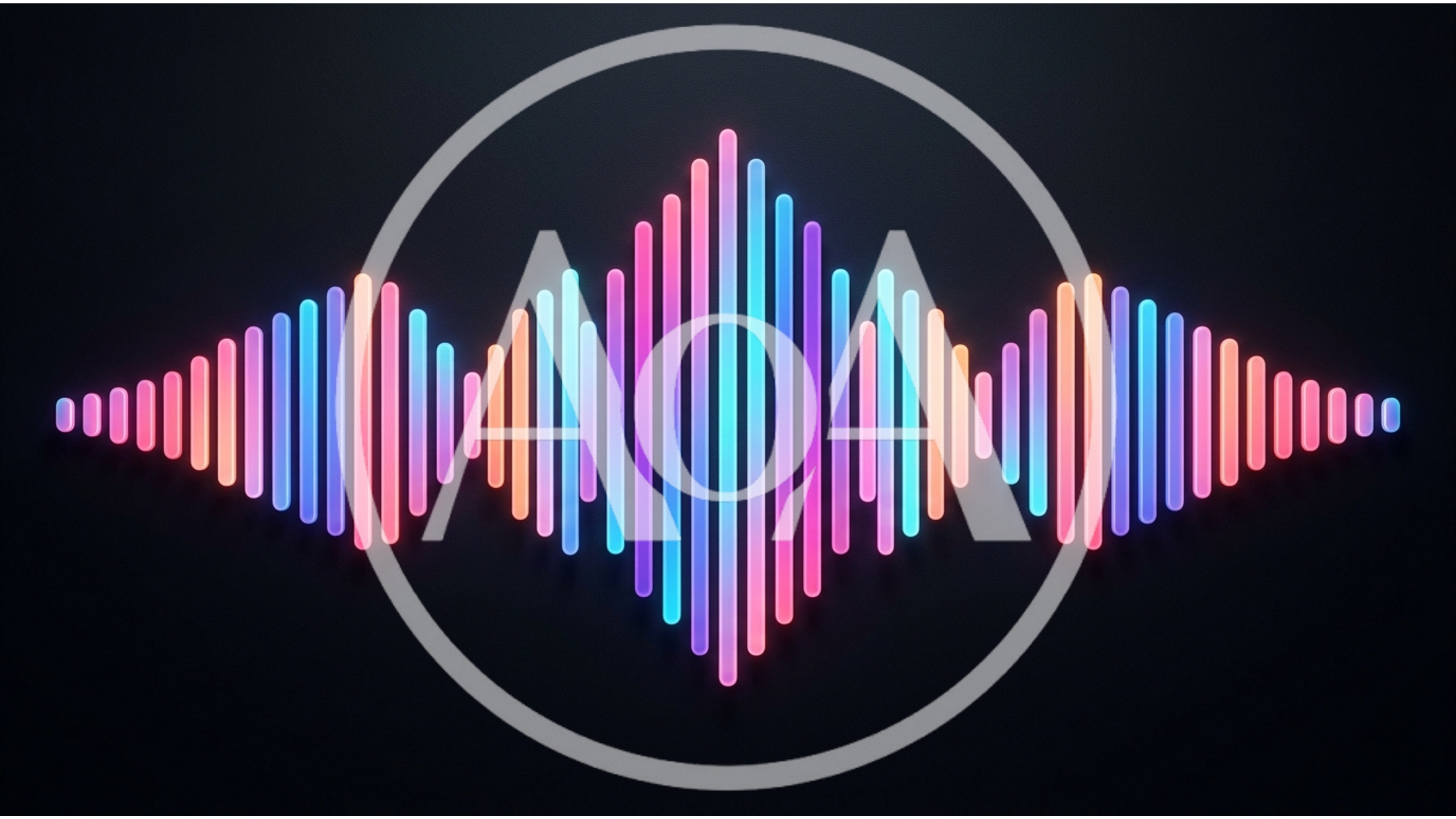 Neon Glowing Audio Waveform Visualization