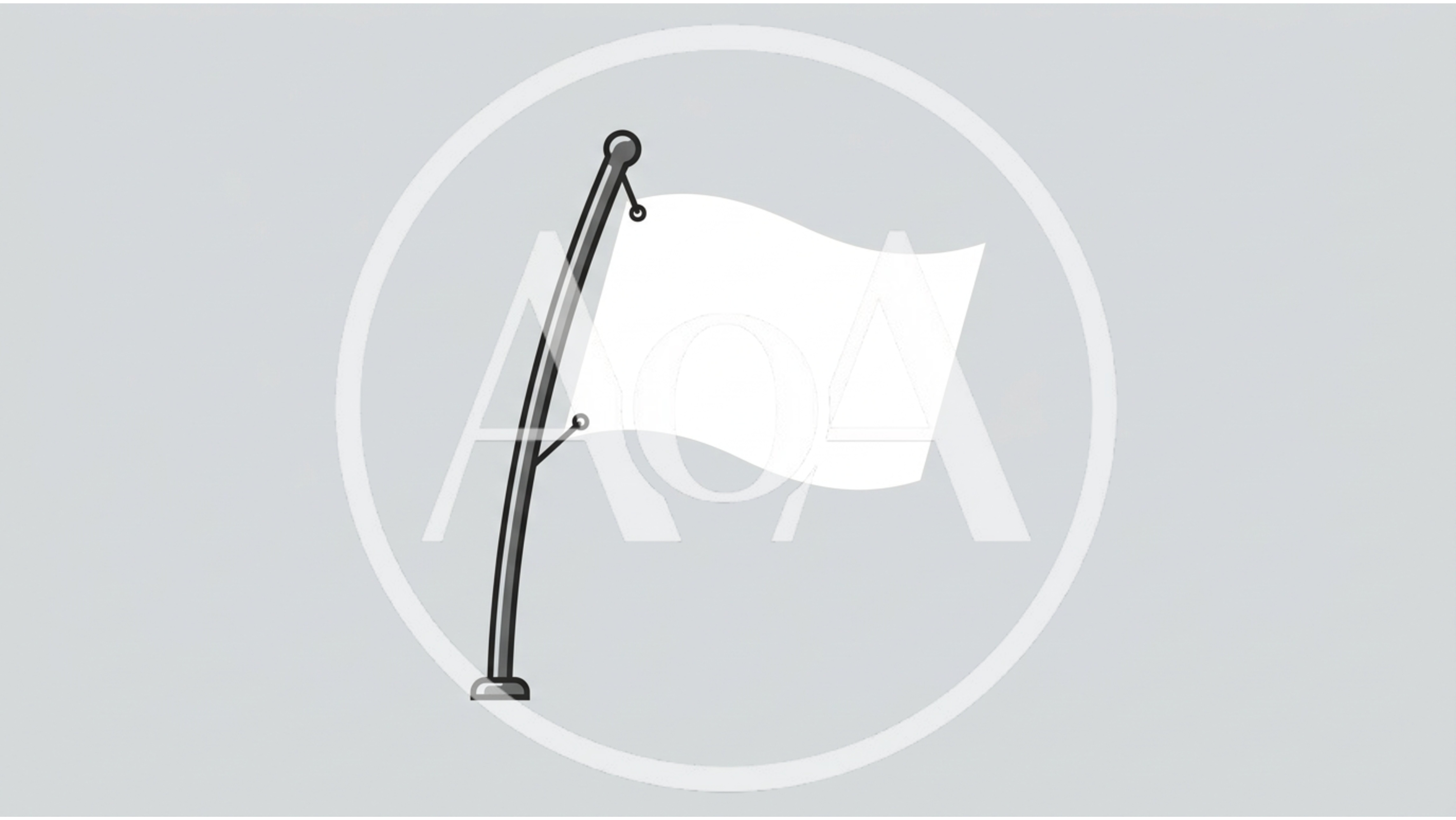 White Flag Waving on a Metal Pole