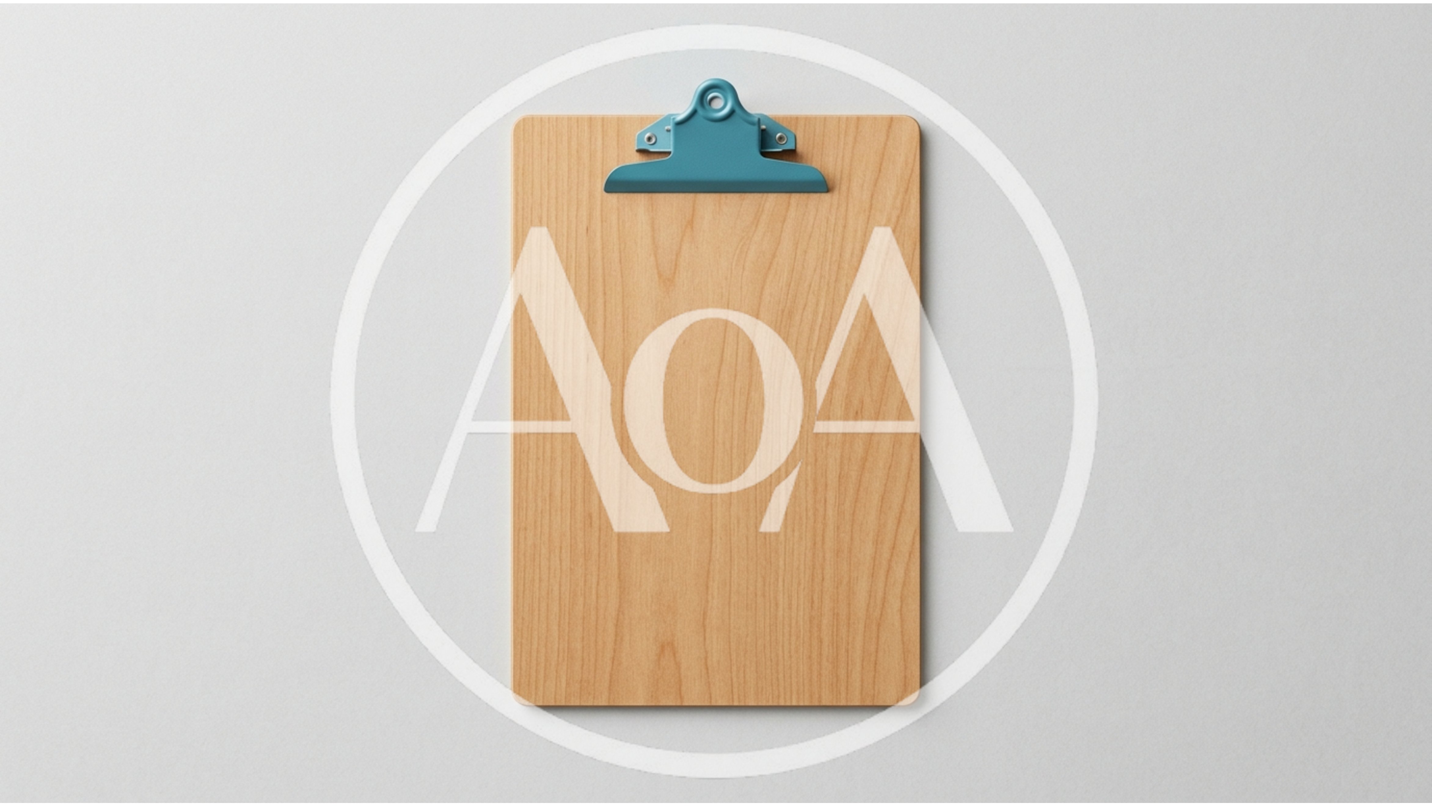 Wooden Clipboard With Teal Metal Clip On White Background