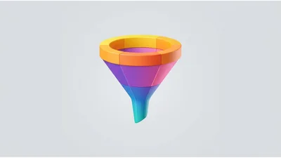 3D Rendered Colorful Funnel Icon
