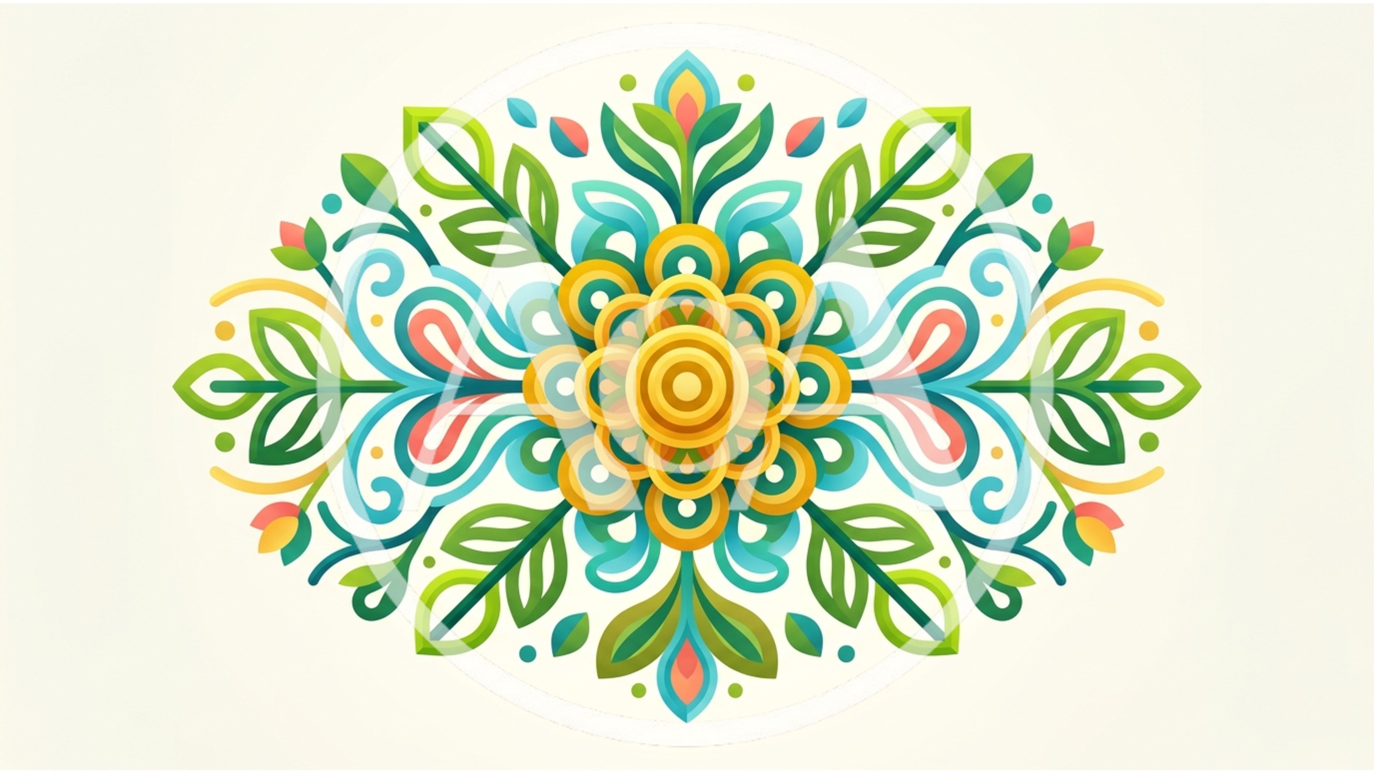 Symmetrical Floral Mandala Ornament Illustration