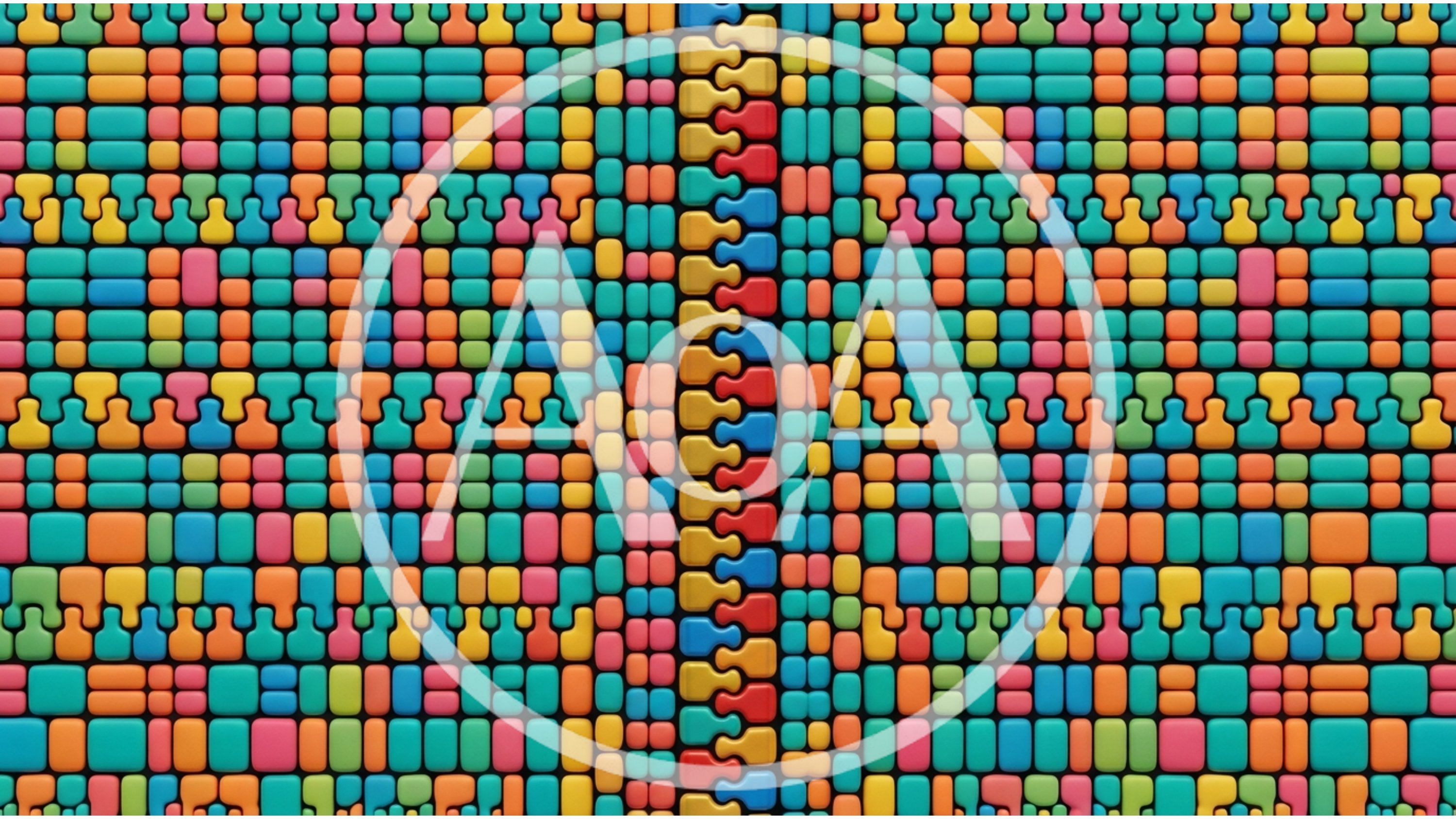 Abstract 3D Zipper Pattern With Colorful Rounded Blocks