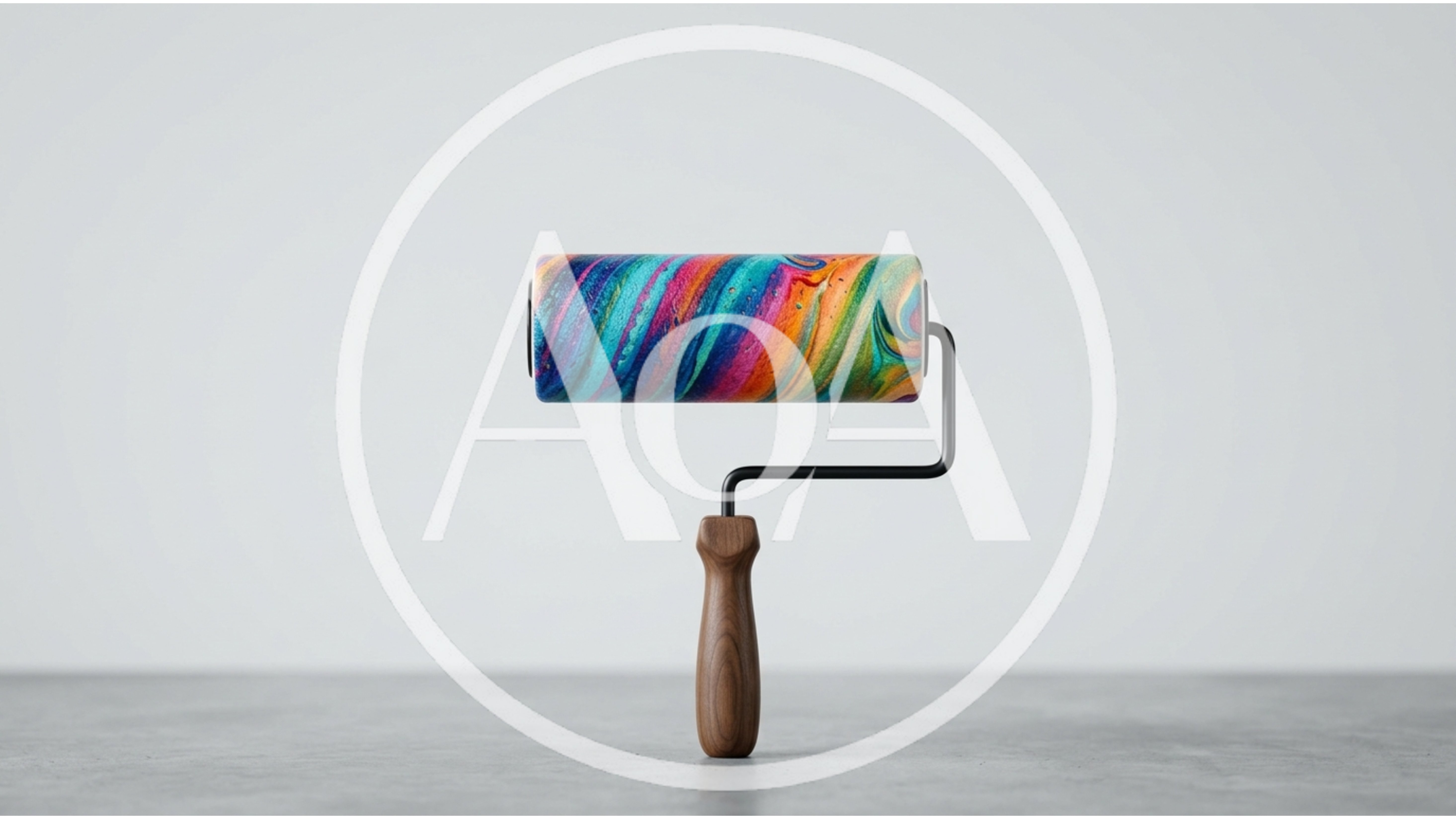 Paint Roller With Colorful Swirled Pattern