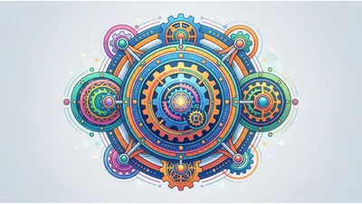 Intricate Mechanical Gear Mandala Illustration