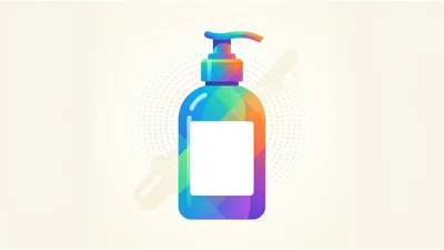 Colorful Gradient Pump Bottle Illustration