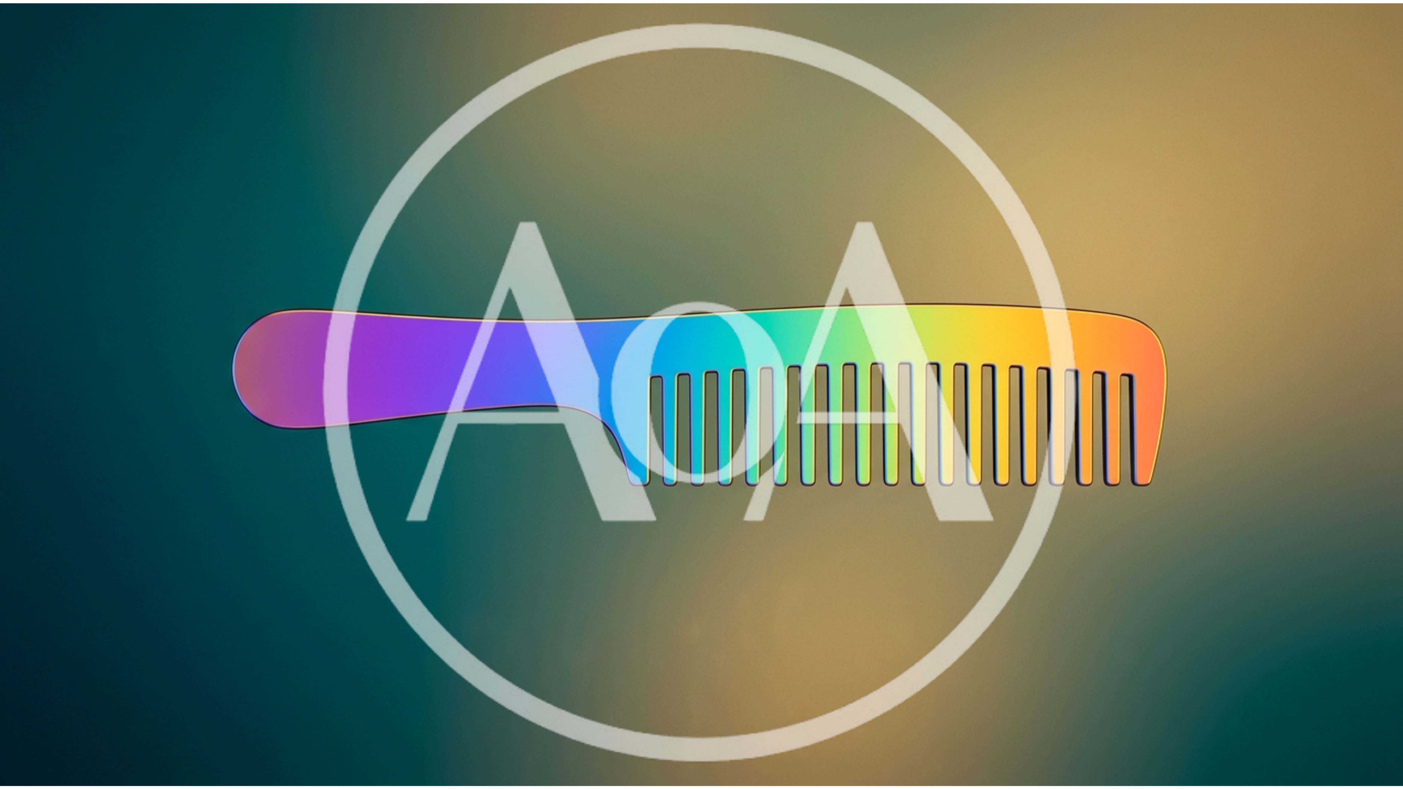 Gradient Rainbow Colored Hair Comb On Blurred Background