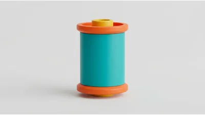 Colorful Plastic Spool Toy On White Background