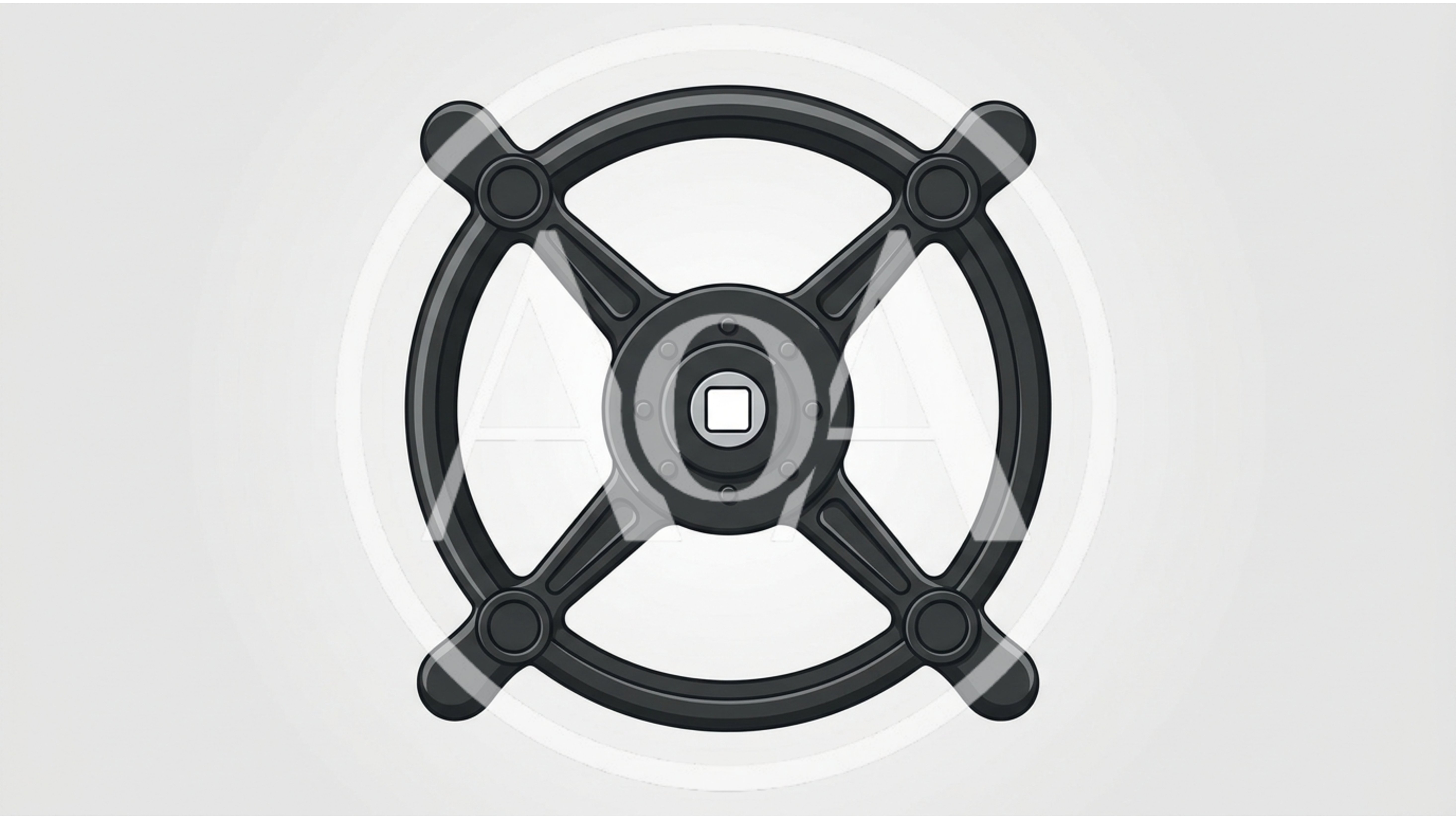 Black Industrial Valve Handwheel Illustration