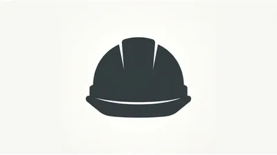 Minimalist Construction Hard Hat Icon Graphic