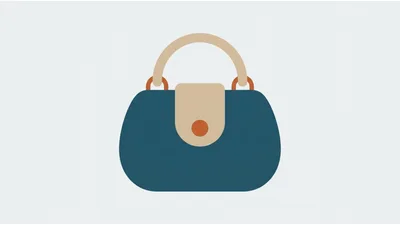 Minimalist Flat Vector Illustration Of A Handbag