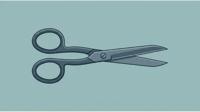 Illustration Of Open Metal Scissors On Solid Background